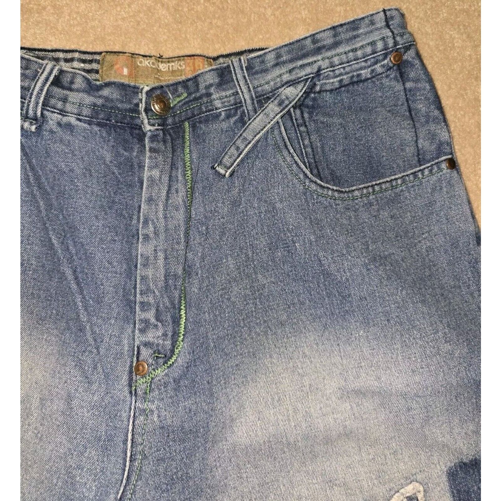 Akademiks Vintage Akademiks Jeans Mens 36x32 Baggy Logo Hip Hop Y2K Size US 36 / EU 52 - 3 Thumbnail