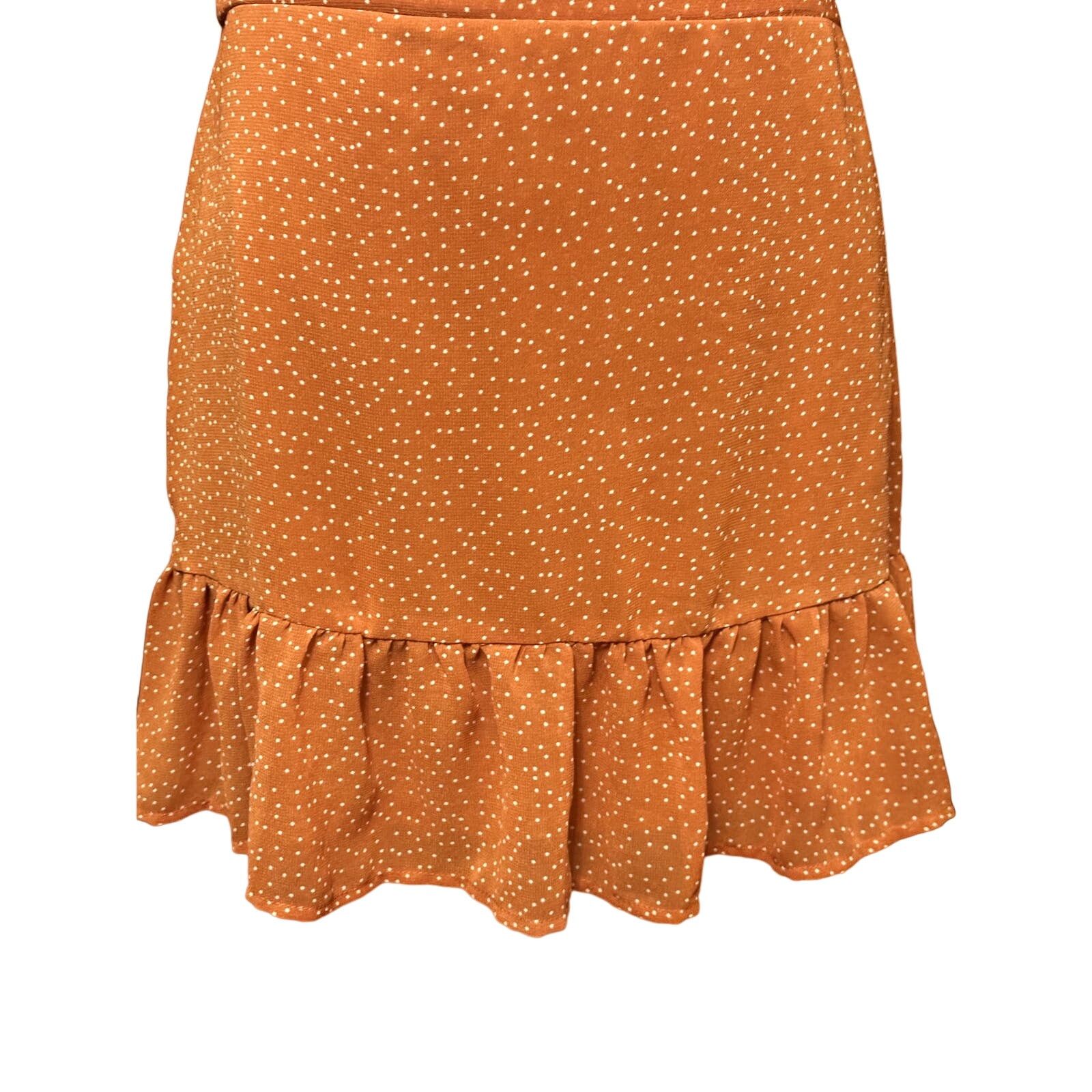 Cotton On Cotton On Mini Skirt Polka Dot Lined Flirty Ruffle Orange L Size 30" / US 8 / IT 44 - 3 Thumbnail