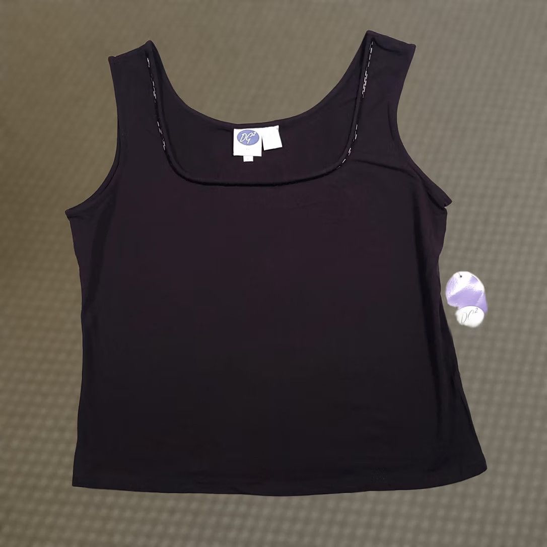 Vintage Diane Gilman Tank Sleeveless Shirt Women's Large Black Beaded Round Neck Size L / US 10 / IT 46 - 1 Thumbnail
