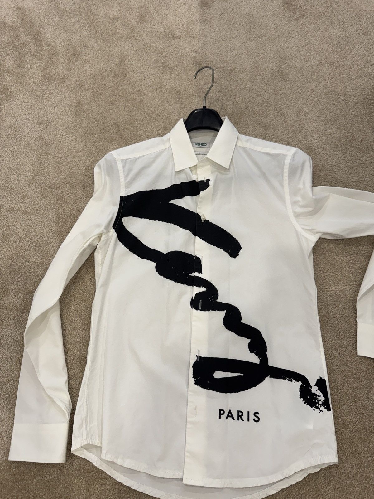 Kenzo KENZO Signature Logo Long Sleeve Shirt White Size US XXS / EU 40 - 1 Thumbnail