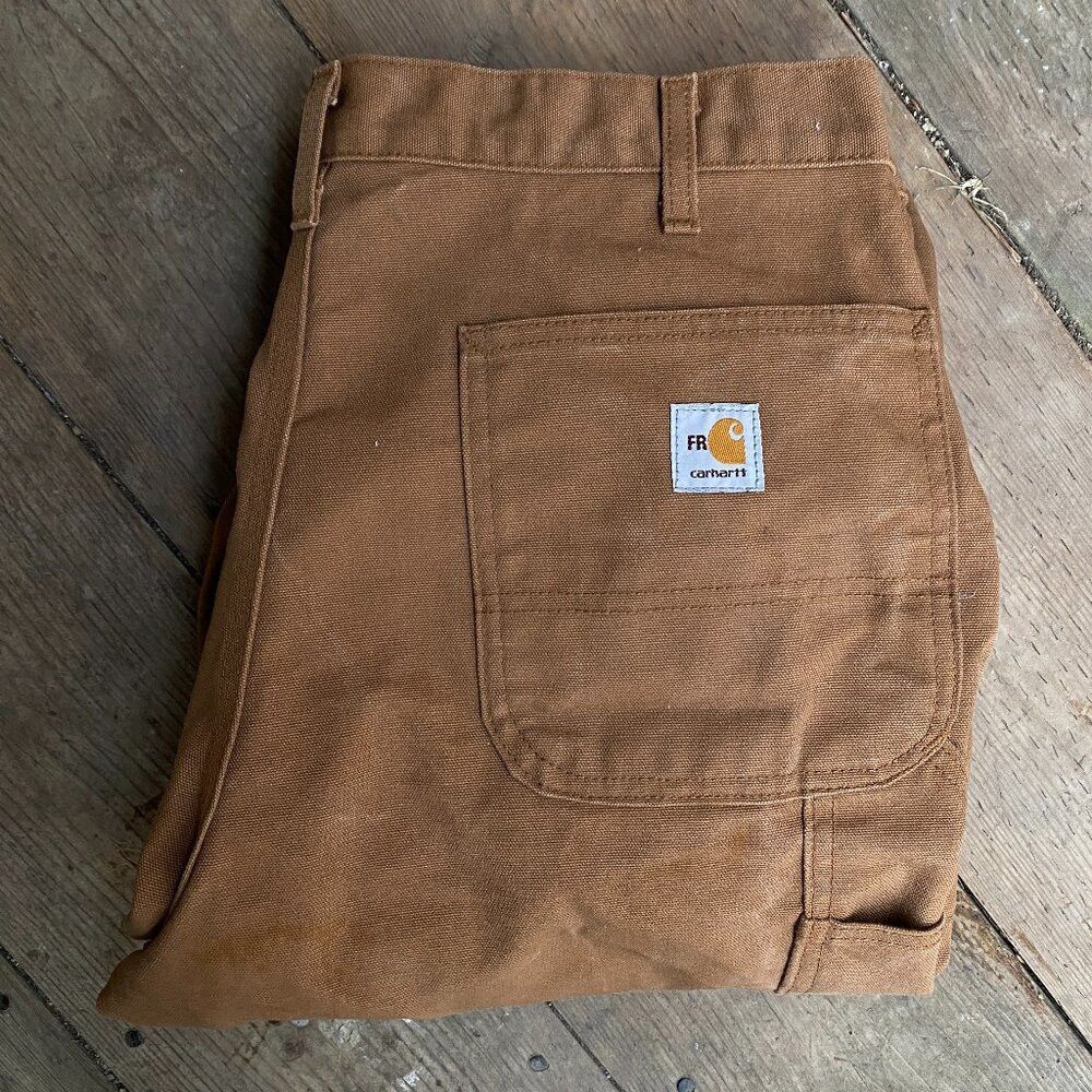 Carhartt Carhartt FRB152BRN Flame Resistant Work Dungaree Canvas Pan Size US 36 / EU 52 - 2 Thumbnail