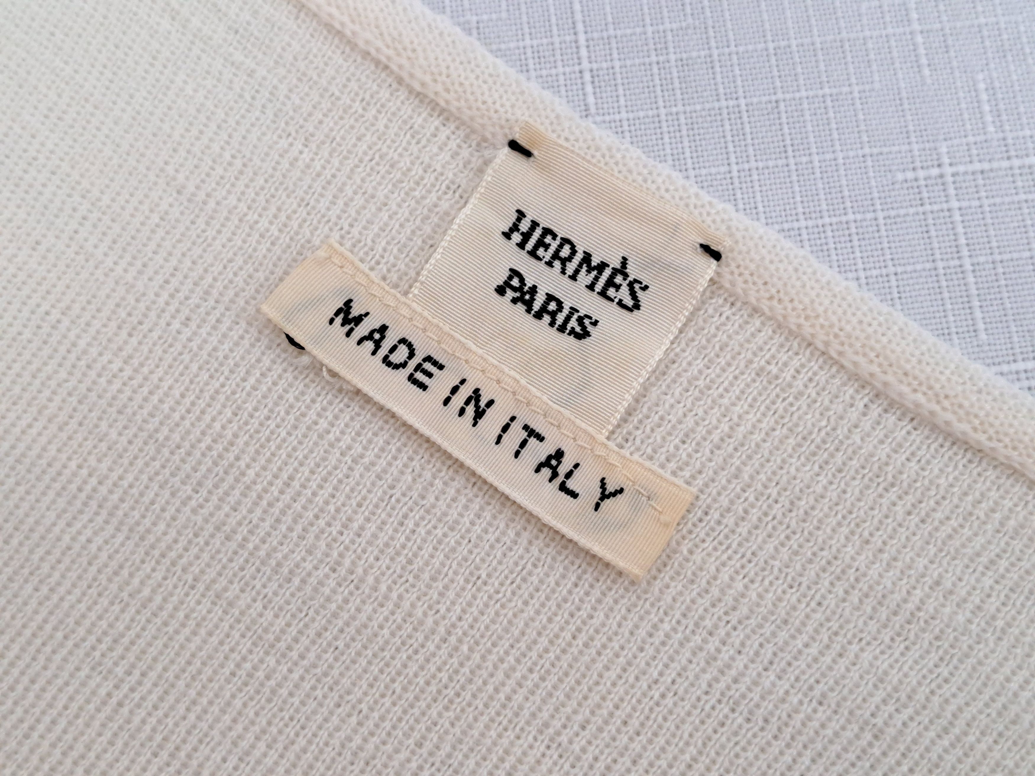 Hermes Hermes Paris wool long sleeve pullover in ecru. Size S / US 4 / IT 40 - 5 Thumbnail