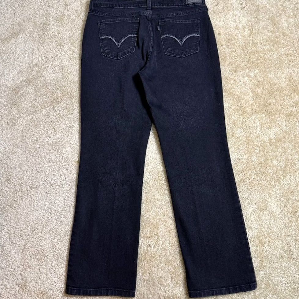 Levi's Levi's 505 Straight Jeans Womens 12 Black Dark Wash Stretch Denim Pants Size 34" / US 12 / IT 48 - 2 Thumbnail