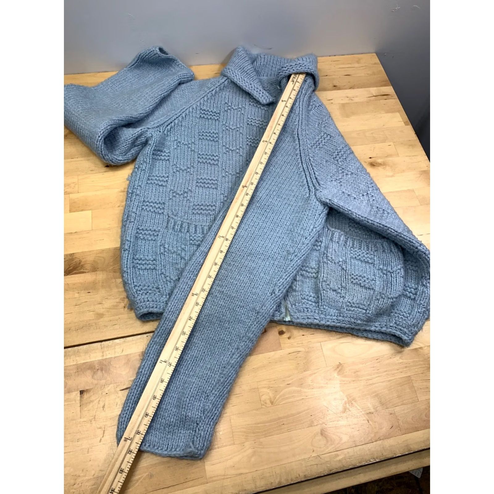 Vintage VINTAGE Knitted Zip Up Jacket Women M Blue Casual Pockets Size M / US 6-8 / IT 42-44 - 6 Thumbnail