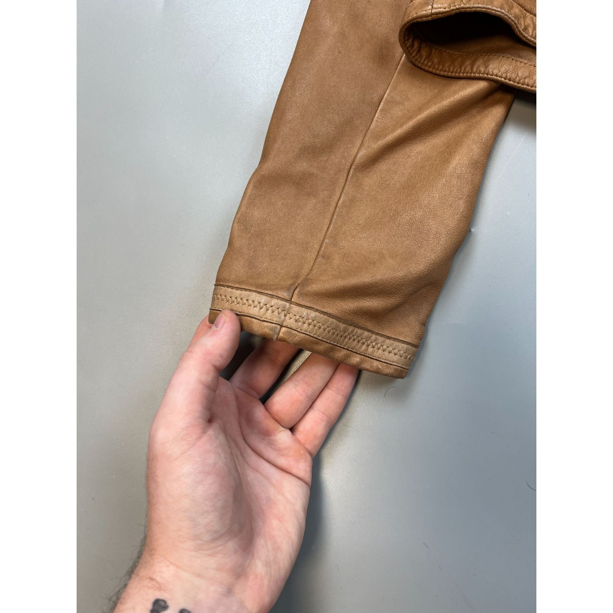 Emporio Armani Emporio Armani Shortened Collarless Leather Jacket (Y0685) Size M / US 6-8 / IT 42-44 - 12 Thumbnail