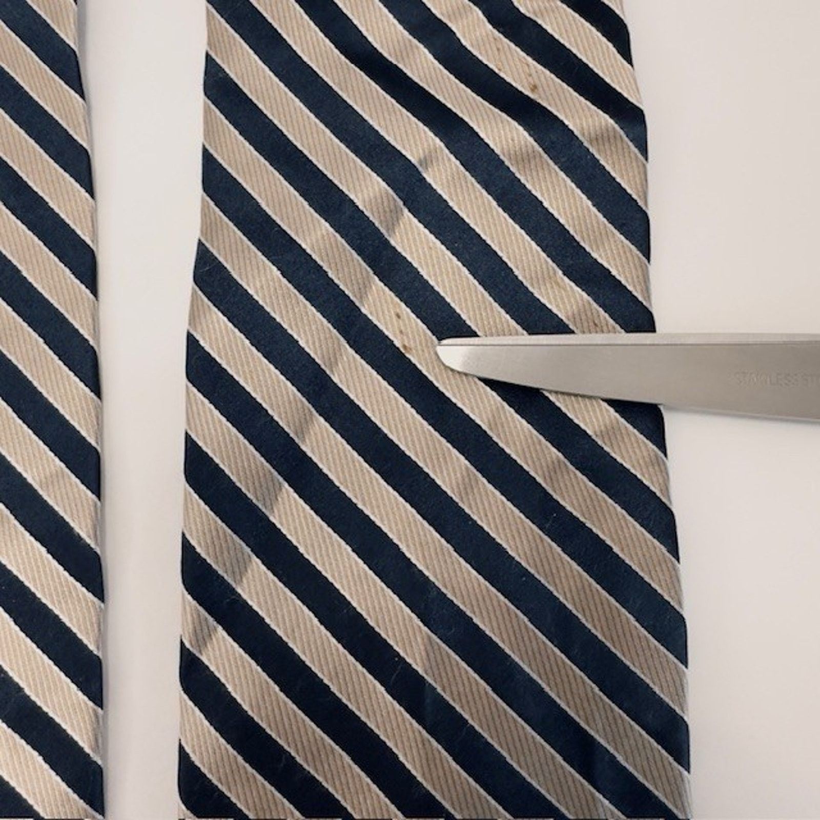 Nautica NAUTICA Men's 100% Silk Wide tie Striped Gold/Black 59 1/2" Size ONE SIZE - 5 Thumbnail
