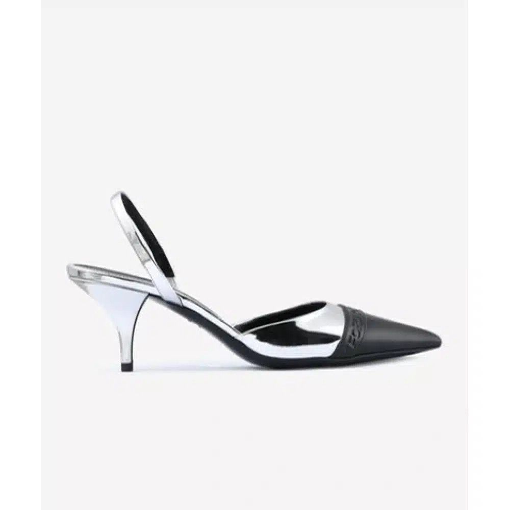 Tom Ford o1loc1c1124 W3032N Kitten Heel Slingback in Silver Black Size US 6.5 / IT 36.5 - 1 Thumbnail
