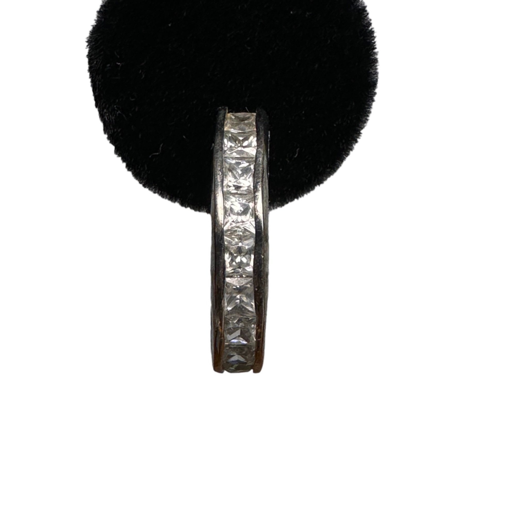 Designer Landau Silvadium CZ Tennis Hoop Earrings Like New 925 Pallad Size ONE SIZE - 9 Thumbnail