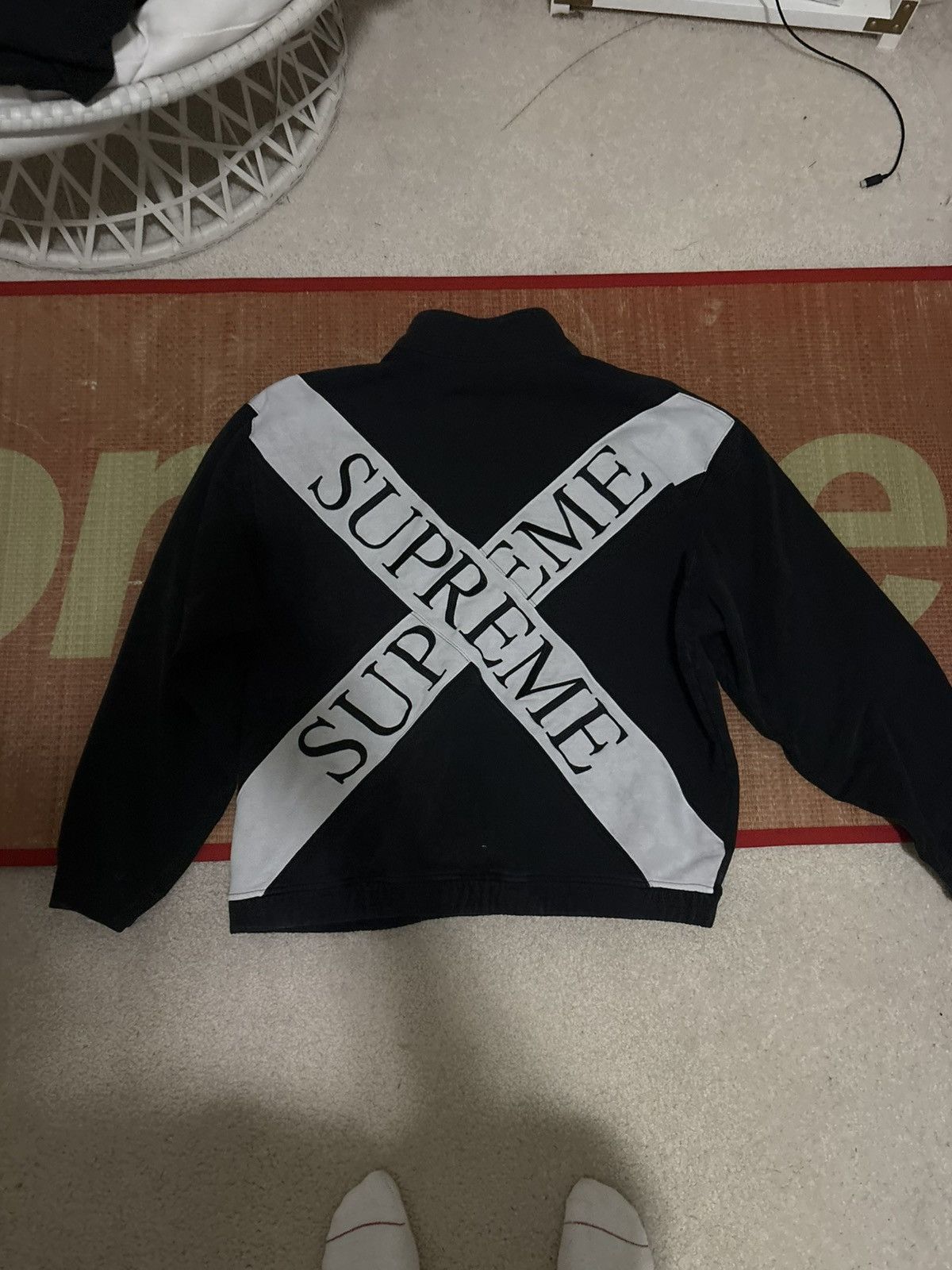 Lacoste × Supreme Rare Supreme X Lacoste Live Velour Half Zip