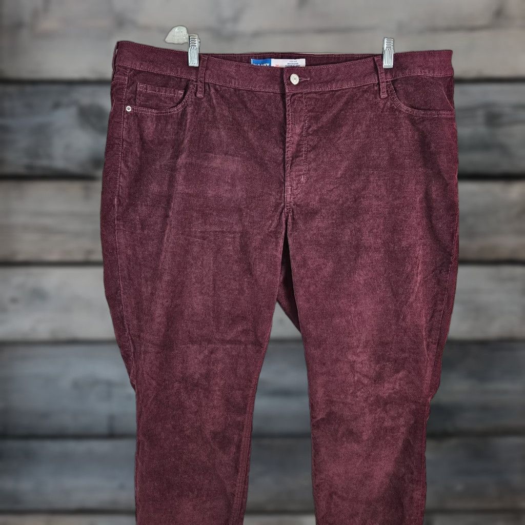 Old Navy Old Navy Womens Rockstar Super Skinny Corduroy Pants Sz 24 Maroon High Rise Size 42" / US 20 - 1 Thumbnail