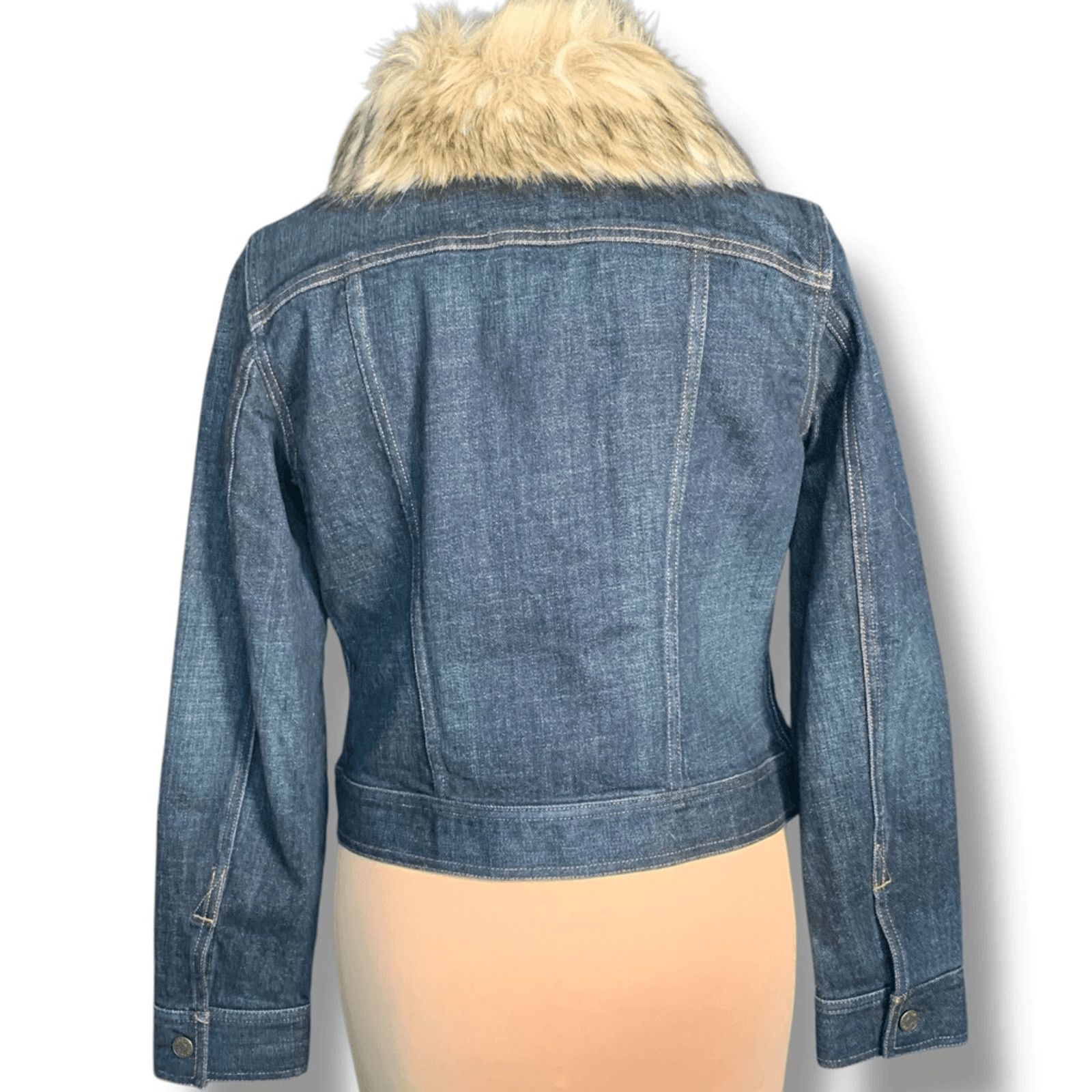 Vintage Vintage Ralph Lauren Denim Jacket Faux Fur Collar Western Size M / US 6-8 / IT 42-44 - 5 Thumbnail