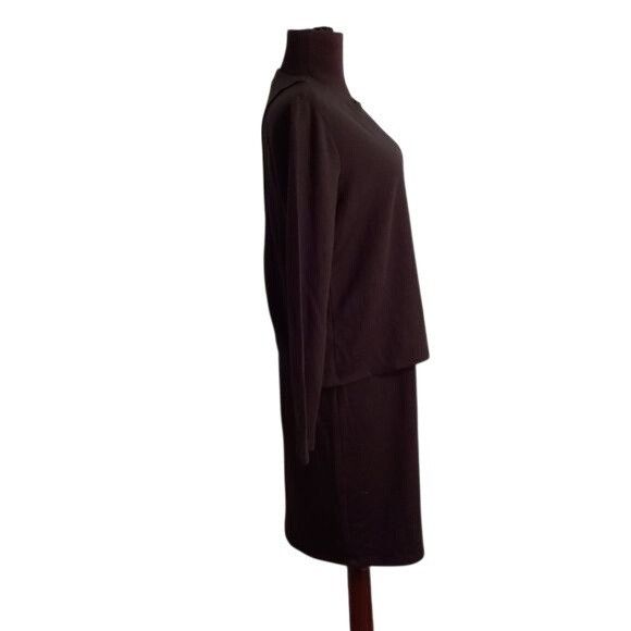 J. Jill Pure Jill XS Luxe Tencel Black Long Sleeve Layered Look Dres Size XS / US 0-2 / IT 36-38 - 2 Thumbnail