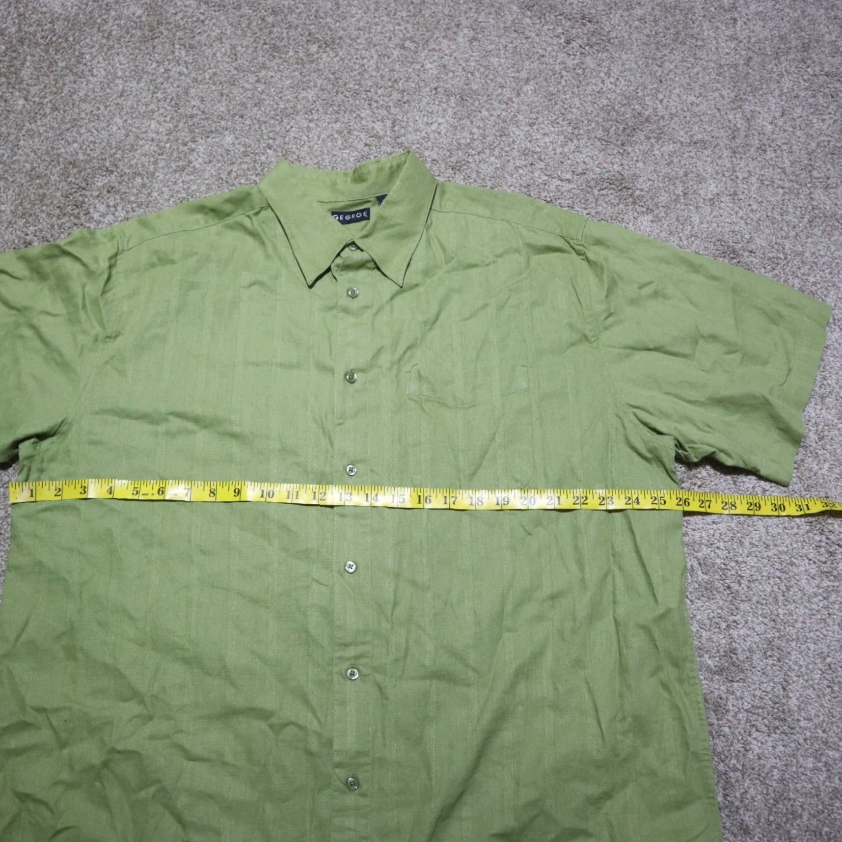 George VINTAGE George Shirt Mens XL Green Stripes Rayon Long Sleeve Button-Up 46/48 Size US XL / EU 56 / 4 - 4 Thumbnail
