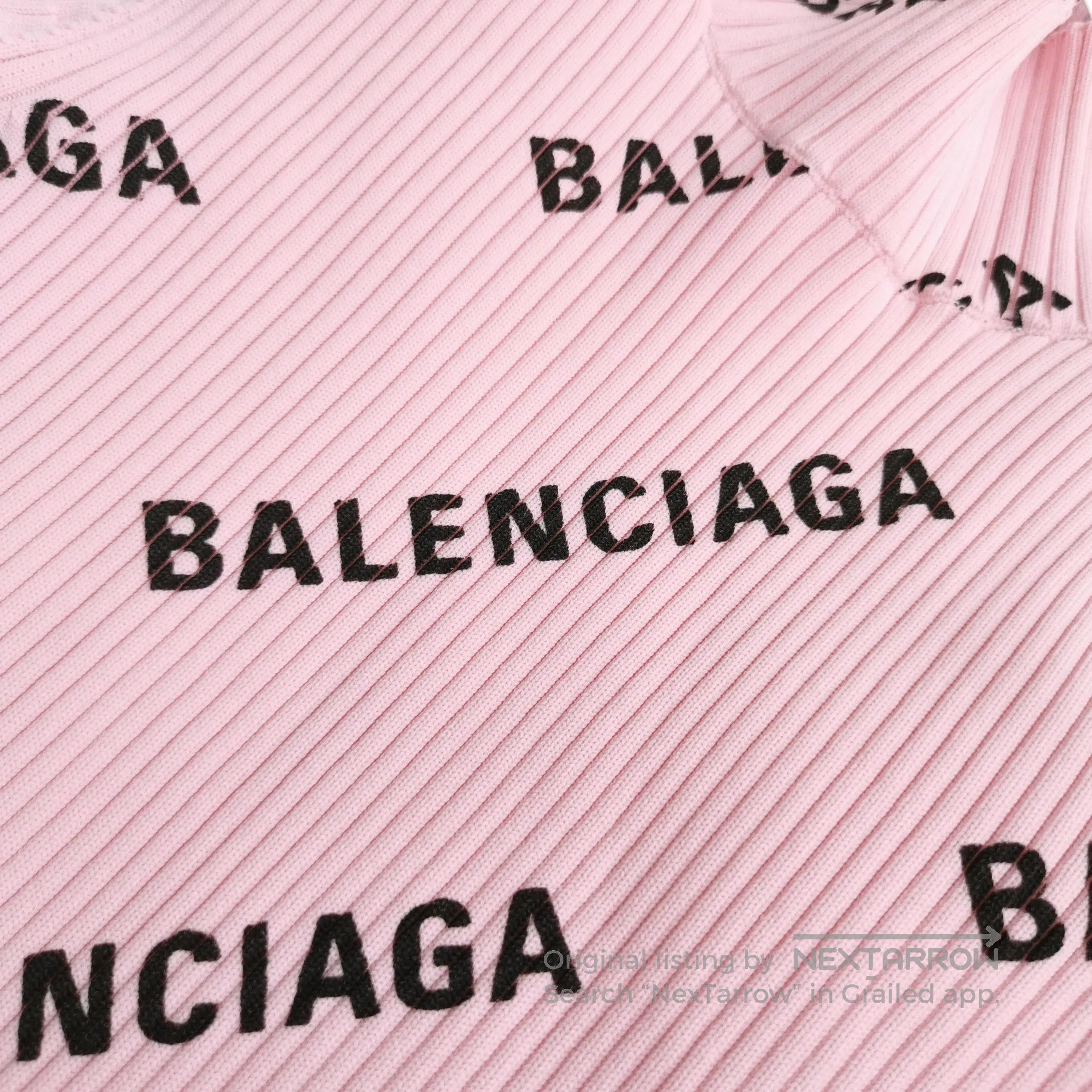 Balenciaga Balenciaga XS Pink Logo Print Crewneck Dress. Size XS / US 0-2 / IT 36-38 - 2 Thumbnail