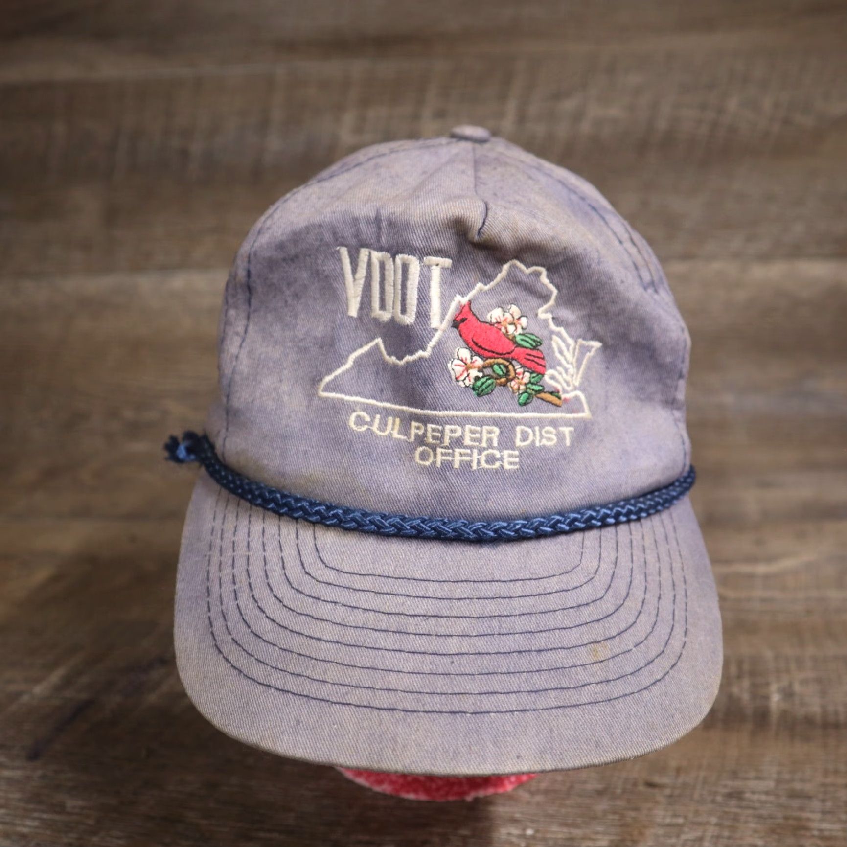 Vintage VINTAGE CAP Trucker Hat Blue Virginia Dept of Transportation VDOT Culpeper Office One Size Mens Size ONE SIZE - 2 Thumbnail