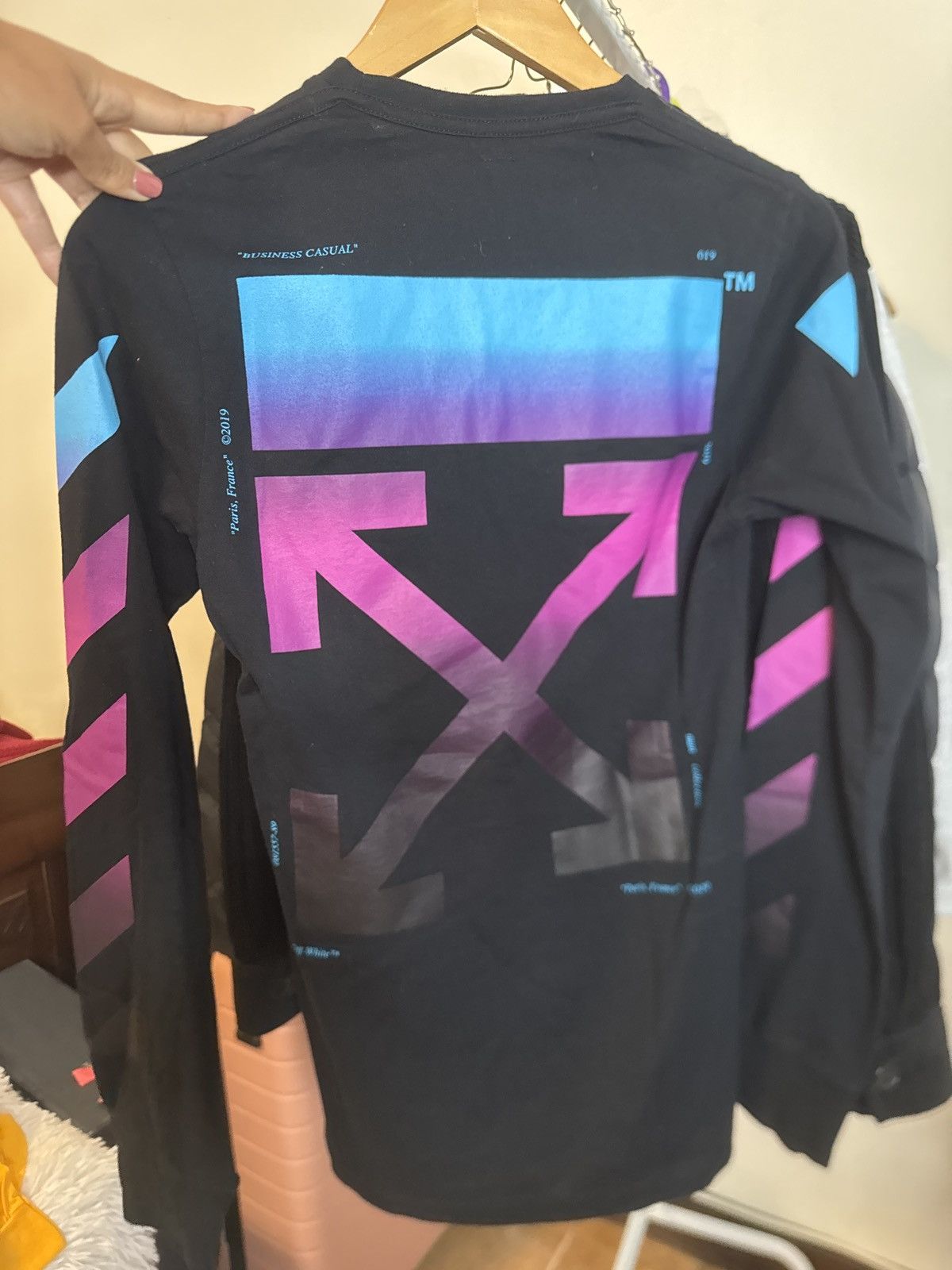 Off-White Off-white diagonal gradient tee - XXS long sleeve black Size US XXS / EU 40 - 3 Thumbnail