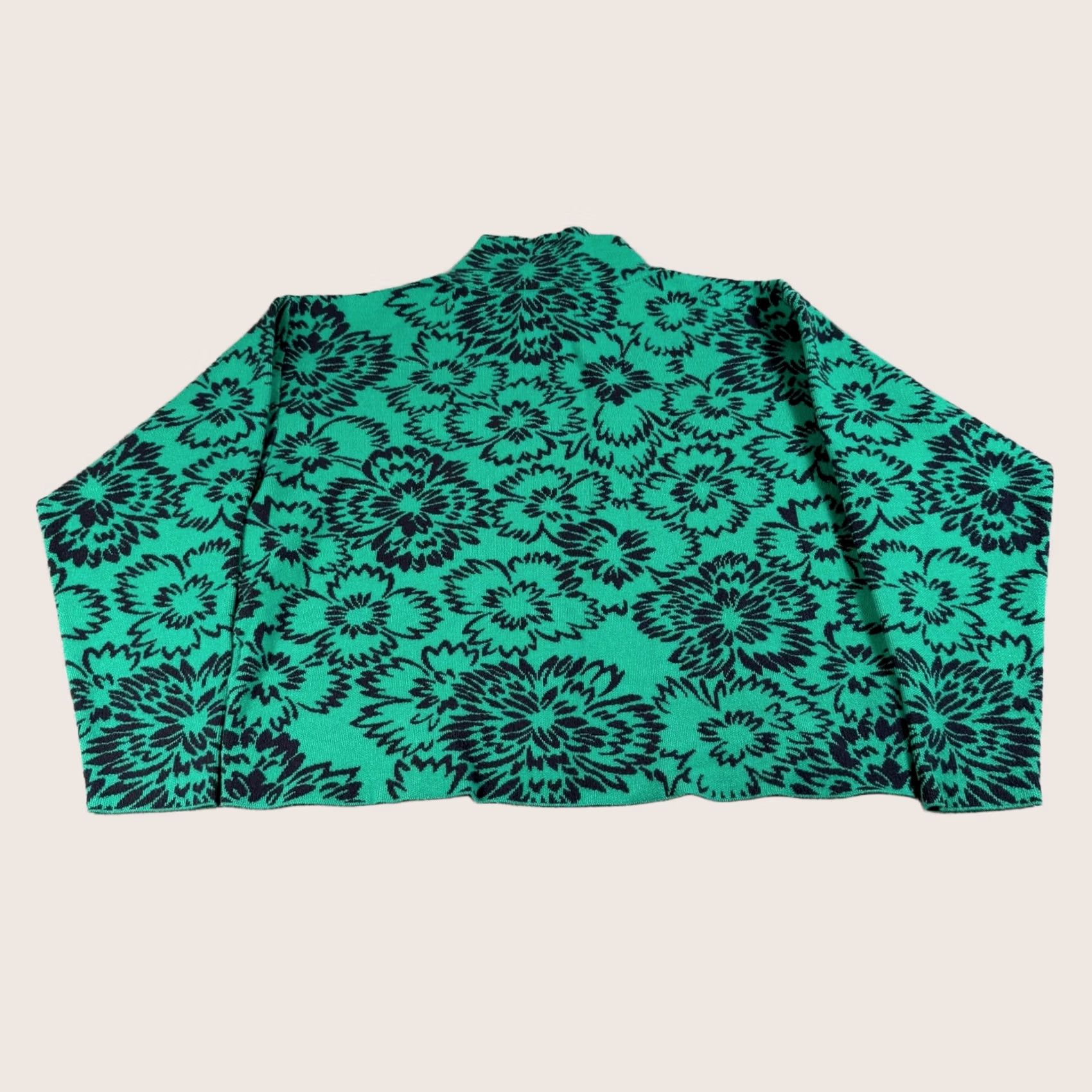 Vintage Maeve by Anthropologie Sweater Women XS Green Mock Neck Floral Knit Pullover Bohemian Size XS / US 0-2 / IT 36-38 - 1 Thumbnail