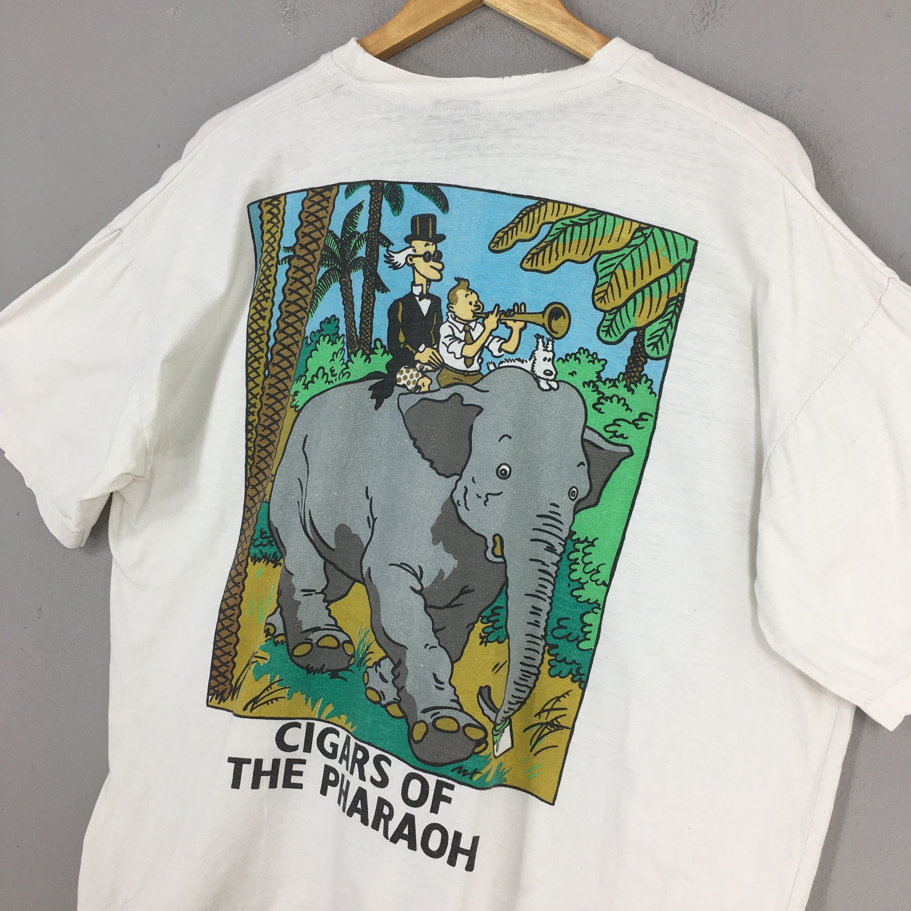 Vintage Vintage 90's The Adventures of Tintin Cartoon T shirt XLarge Size US XL / EU 56 / 4 - 9 Thumbnail