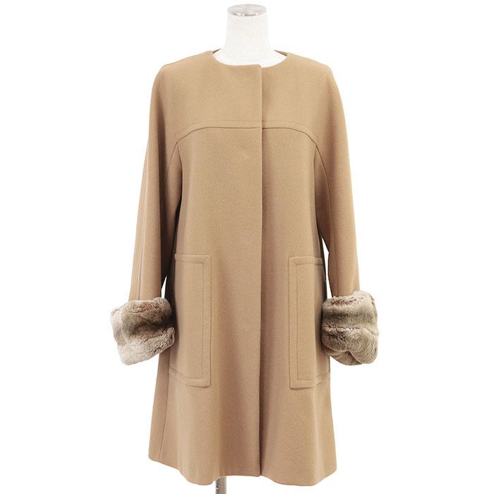 Other Other ADORE Melton Rex Rabbit Coat Natural Material Outerwear 531-252126 DUTY FREE for USA Size ONE SIZE - 1 Thumbnail