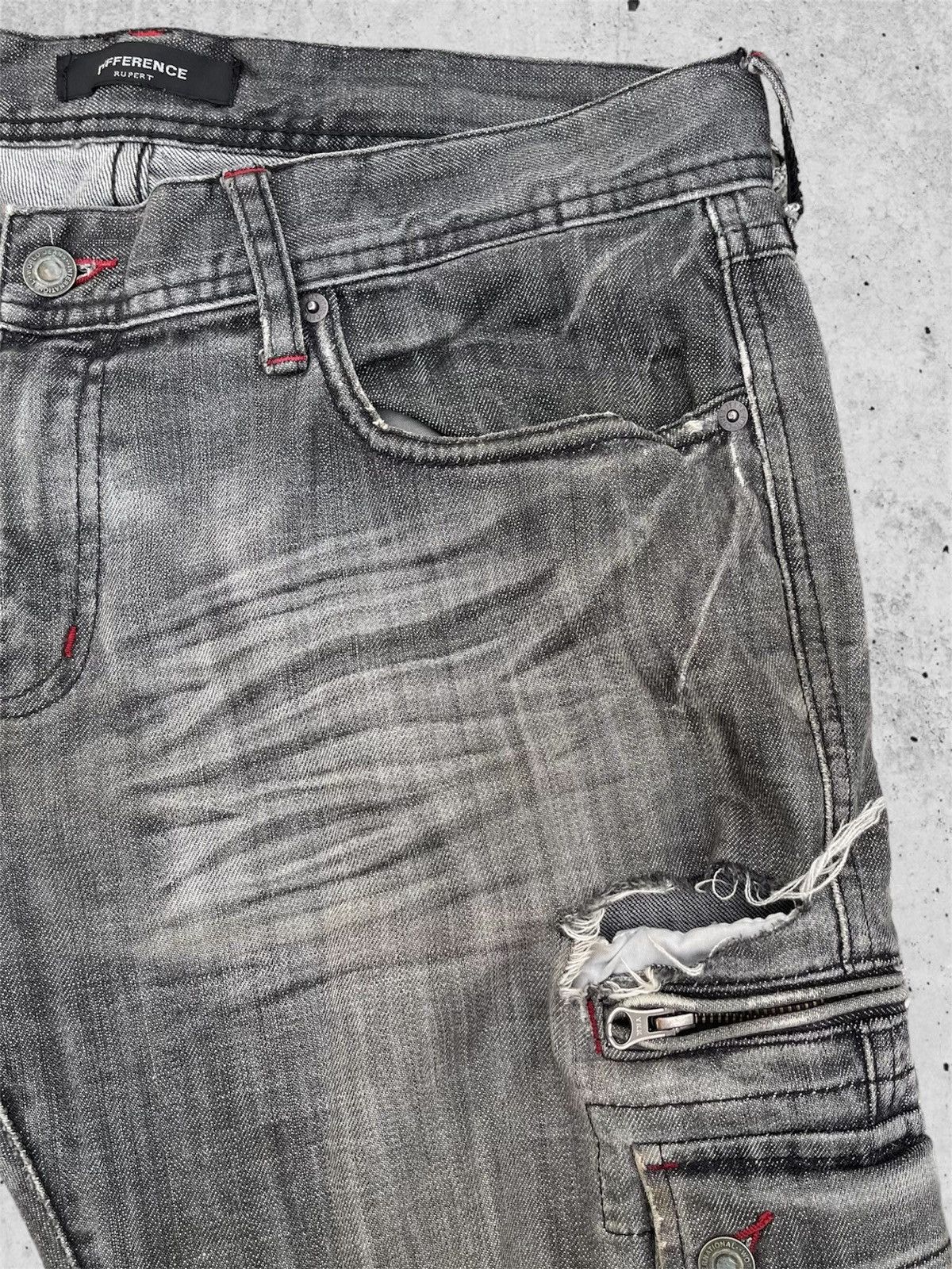 Designer × Jean 🔥 Difrrence Rupert Rusty Distressed Denim W35🔥 Size US 35 - 5 Thumbnail