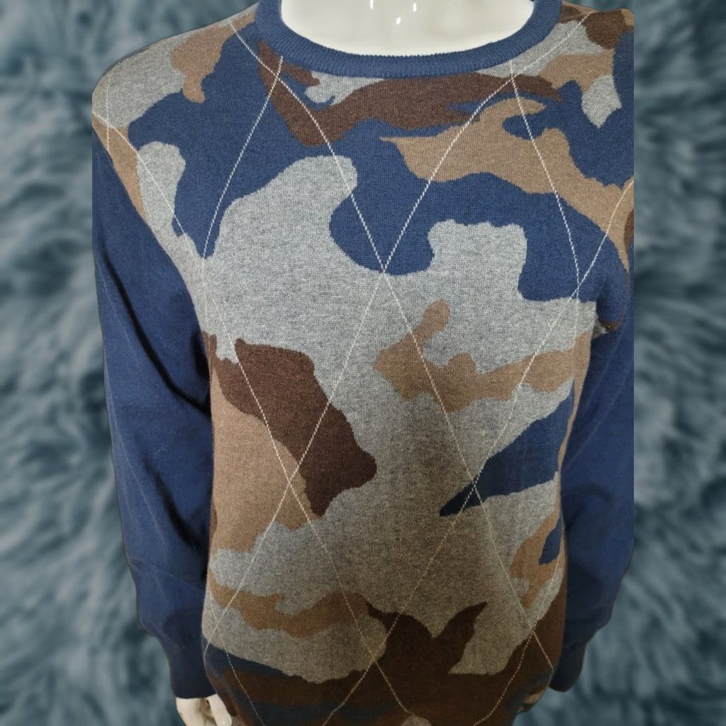 Old Navy VINTAGE Old Navy Argyle Blue Camo Pullover Sweater 2XL XXL Nice Size US XXL / EU 58 / 5 - 1 Thumbnail