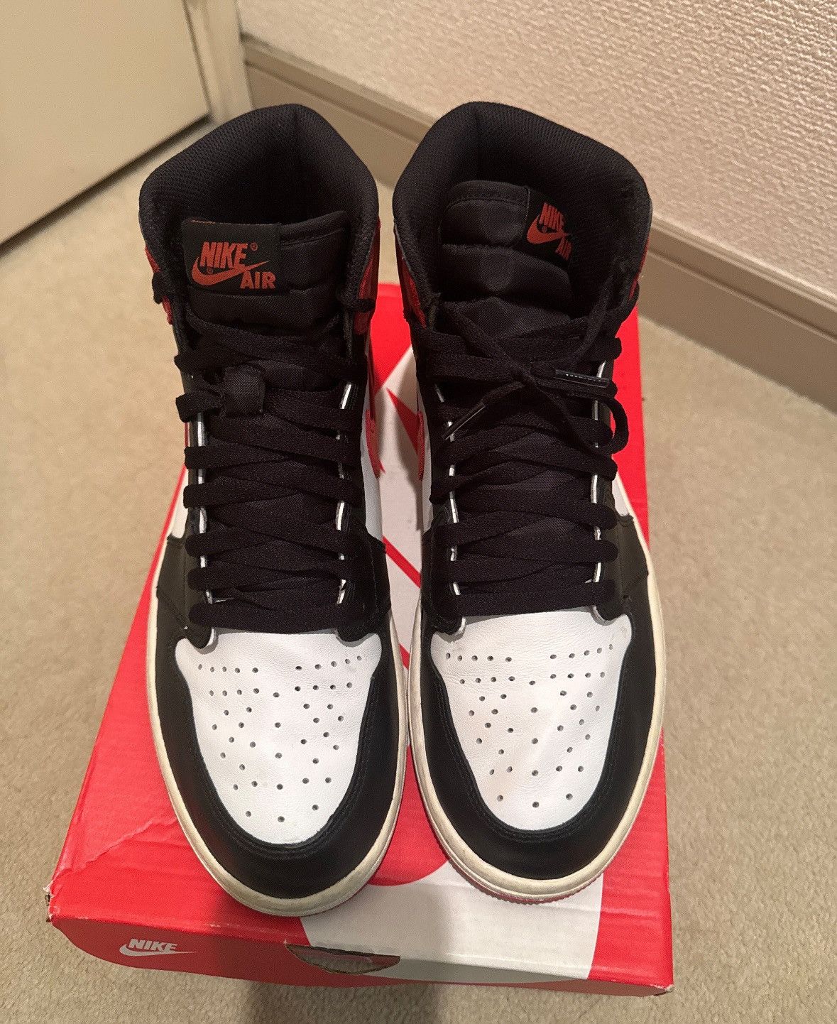 Jordan Brand × Nike NIKE AIR JORDAN 1 RETRO HIGH "TRACK RED" Size US 9.5 / EU 42-43 - 3 Thumbnail