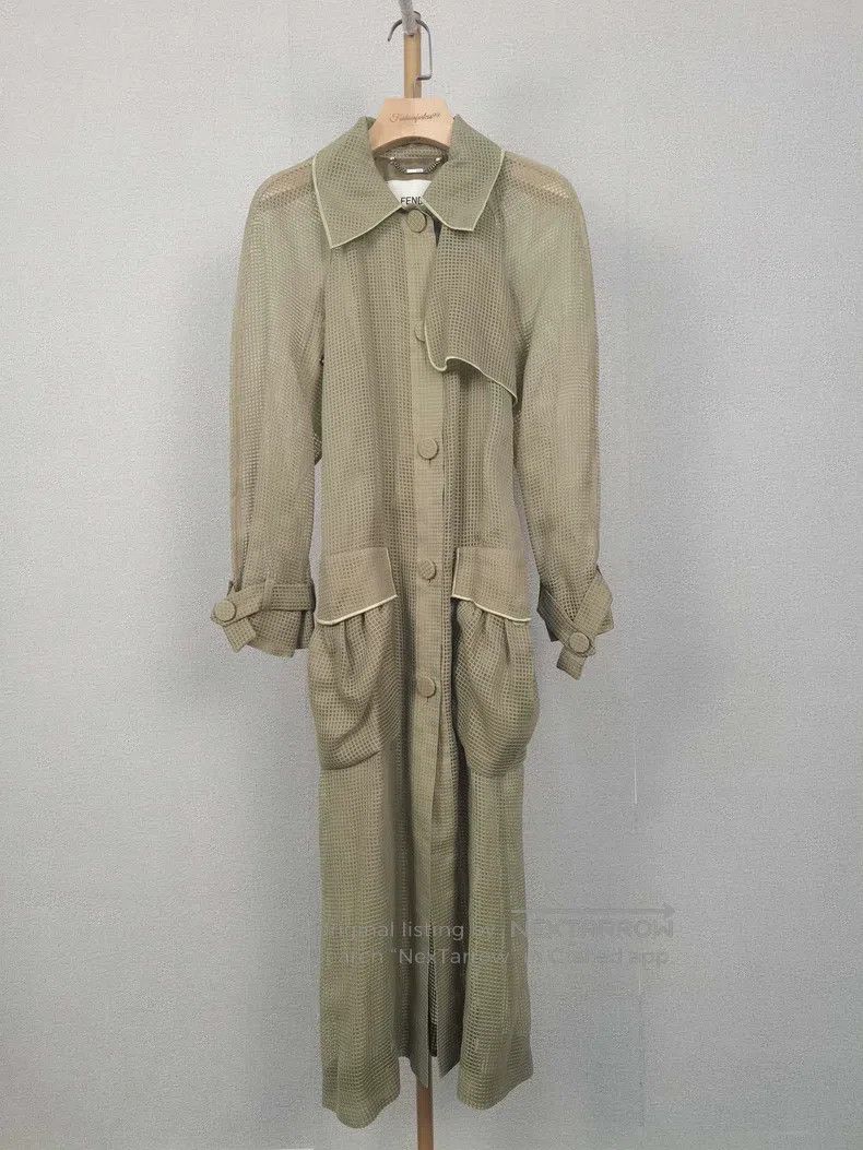 Fendi Fendi Kelly green long trench coat Size XXS / US 00 / IT 34 - 1 Thumbnail
