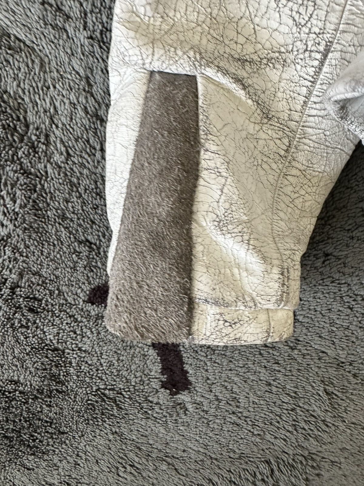 Maison Margiela Archive Margiela Fall 2000 Painted Leather Biker Jacket Size XS / US 0-2 / IT 36-38 - 8 Thumbnail