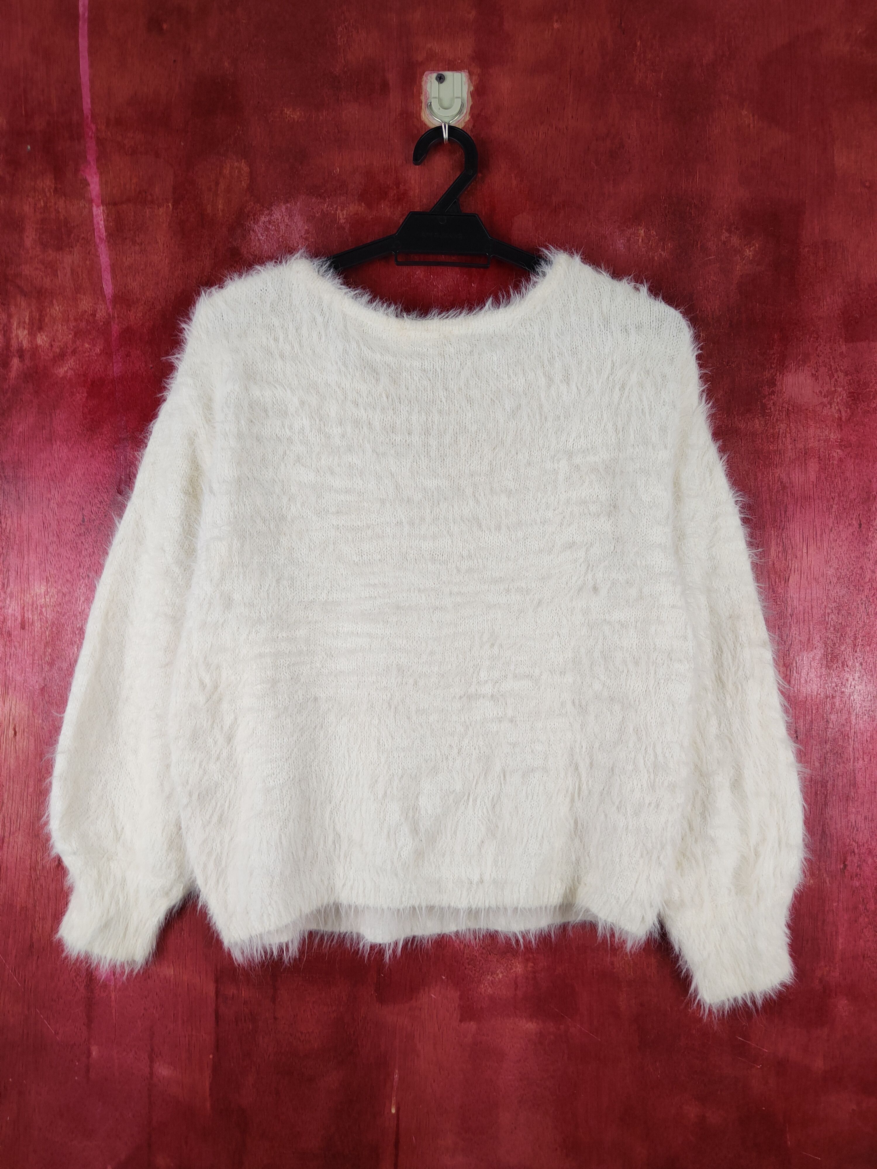 Japanese Brand × Vintage Cool Design 💥 Glacier White Fur Mohair Knitwear Size M / US 6-8 / IT 42-44 - 7 Thumbnail