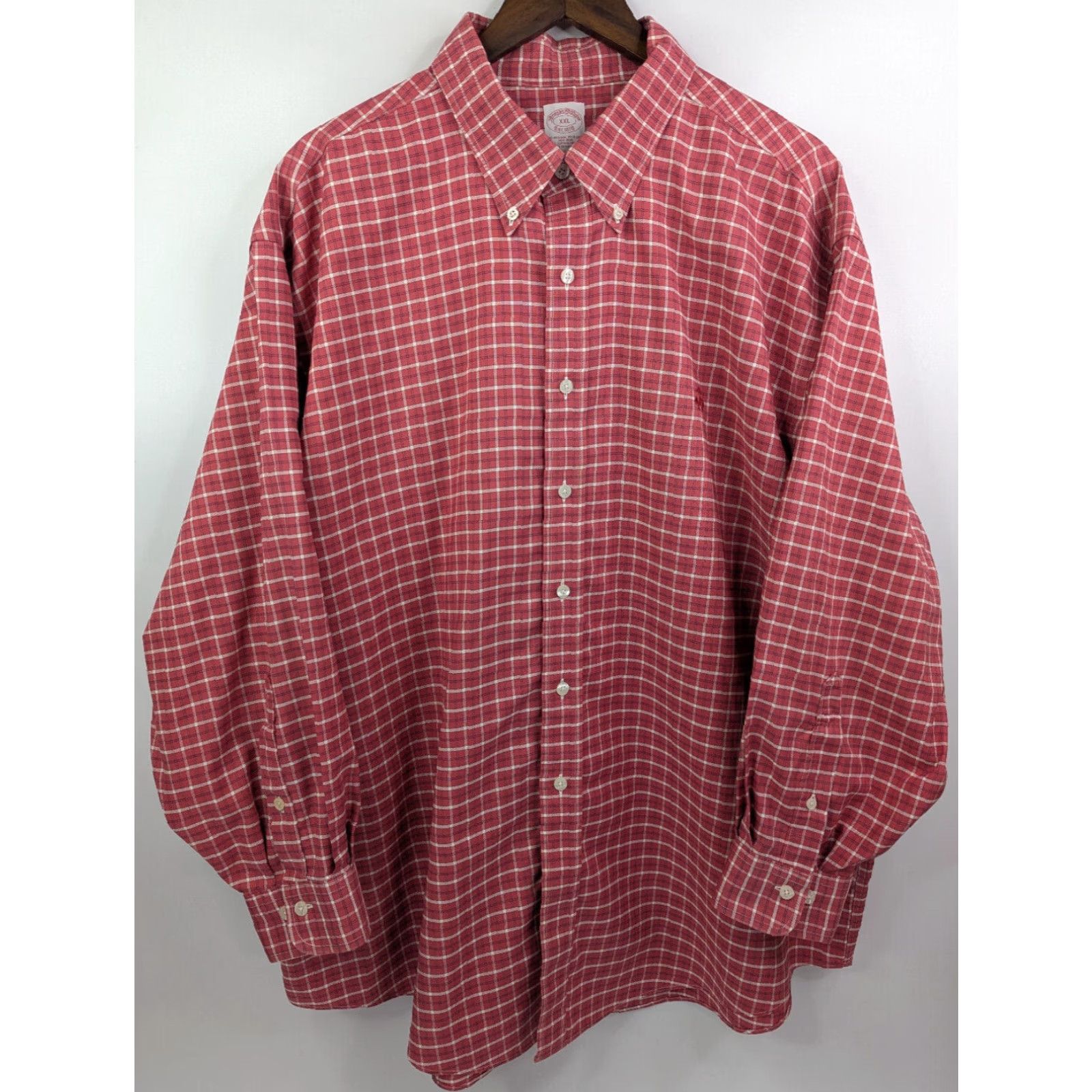 Brooks Brothers Brooks Brothers Shirt Mens 2XL Plaid Red Non-Iron Supima Cotton Long Sleeve Button-Up Button-Down Size US XXL / EU 58 / 5 - 2 Thumbnail