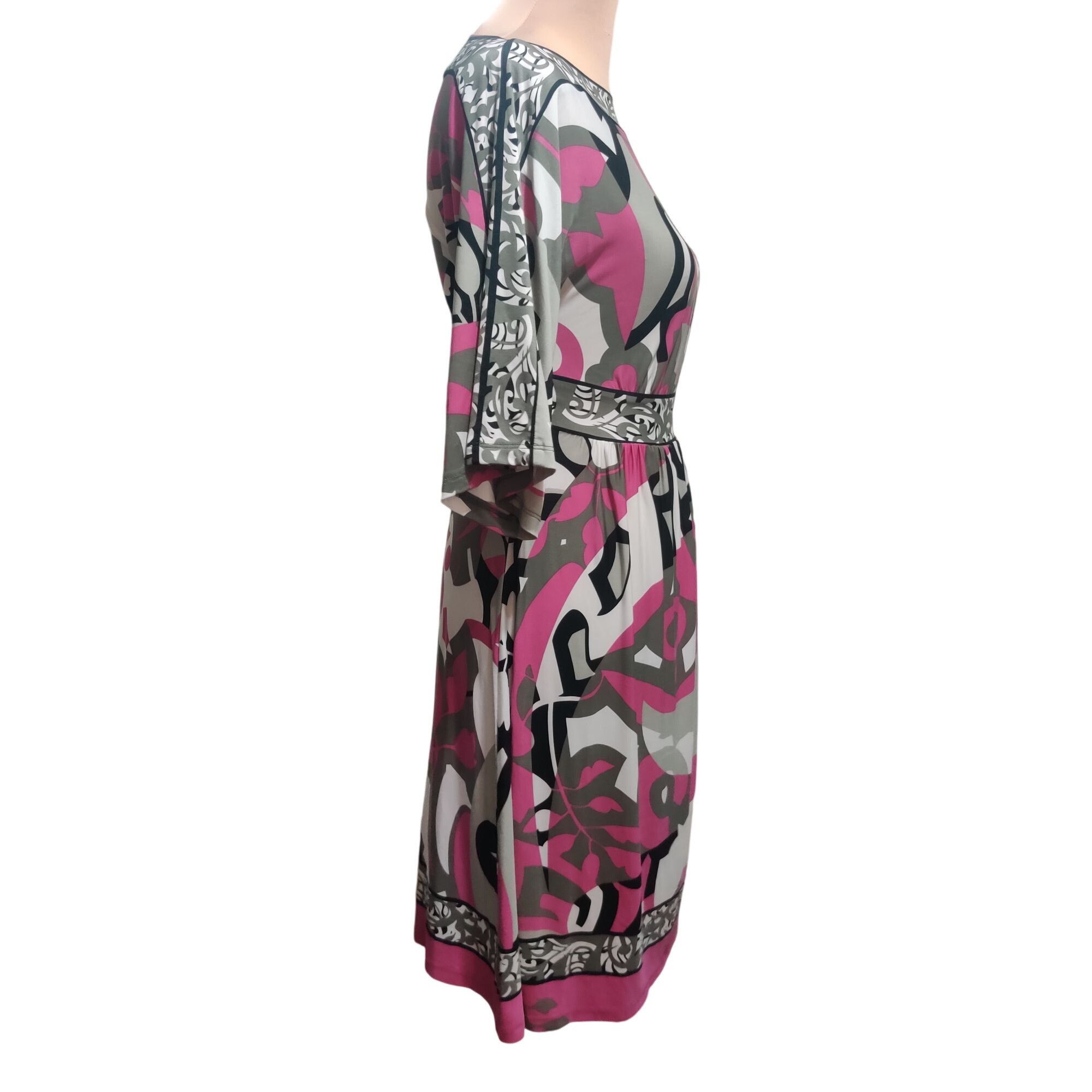 Other Olian XS Pink Gray Abstract Print Midi Dress Maternity Stret Size XS / US 0-2 / IT 36-38 - 3 Thumbnail