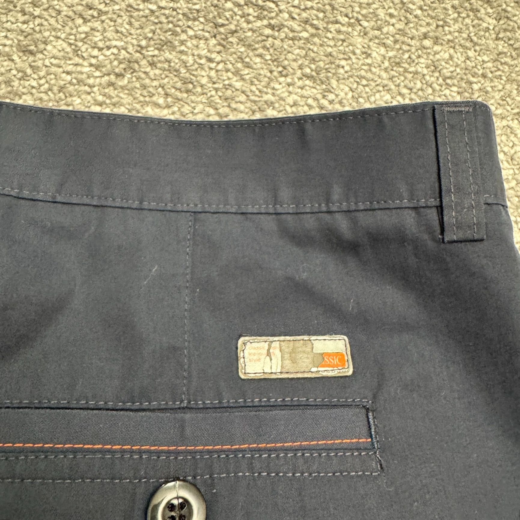 Vintage Unbranded Chino Pants Mens 38x25 Navy Blue Straight Leg Flat Front Casual Work Size US 38 / EU 54 - 3 Thumbnail