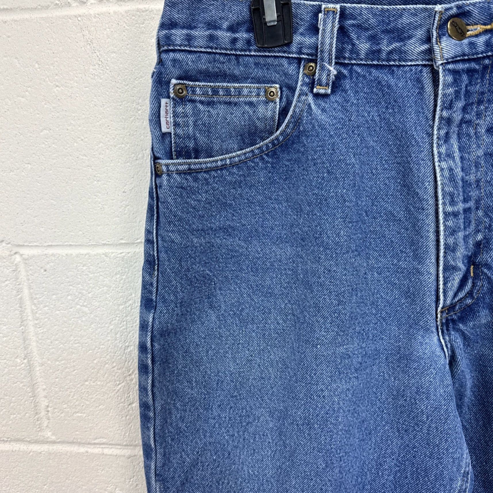 Carhartt Carhartt Denim Jeans Relaxed Fit Medium Wash 35x32 Men's Jeans Blue 5-Pocket Logo USA 90s Outdoor Classic Shirt? Size US 35 - 2 Thumbnail