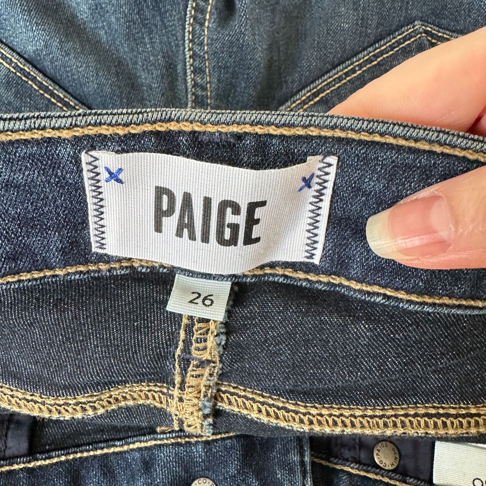 Paige Paige Dark Wash Verdugo Ankle Nottingham Skinny Jean 26 Size 26" / US 2 / IT 38 - 6 Thumbnail