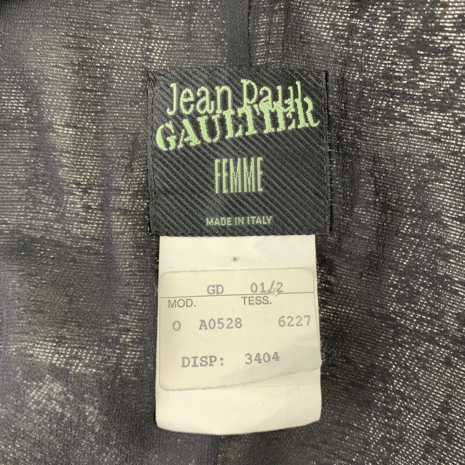 Jean Paul Gaultier Size 8 Black & Silver Silk Mary Jane Buttoned Jacket Size M / US 6-8 / IT 42-44 - 6 Thumbnail