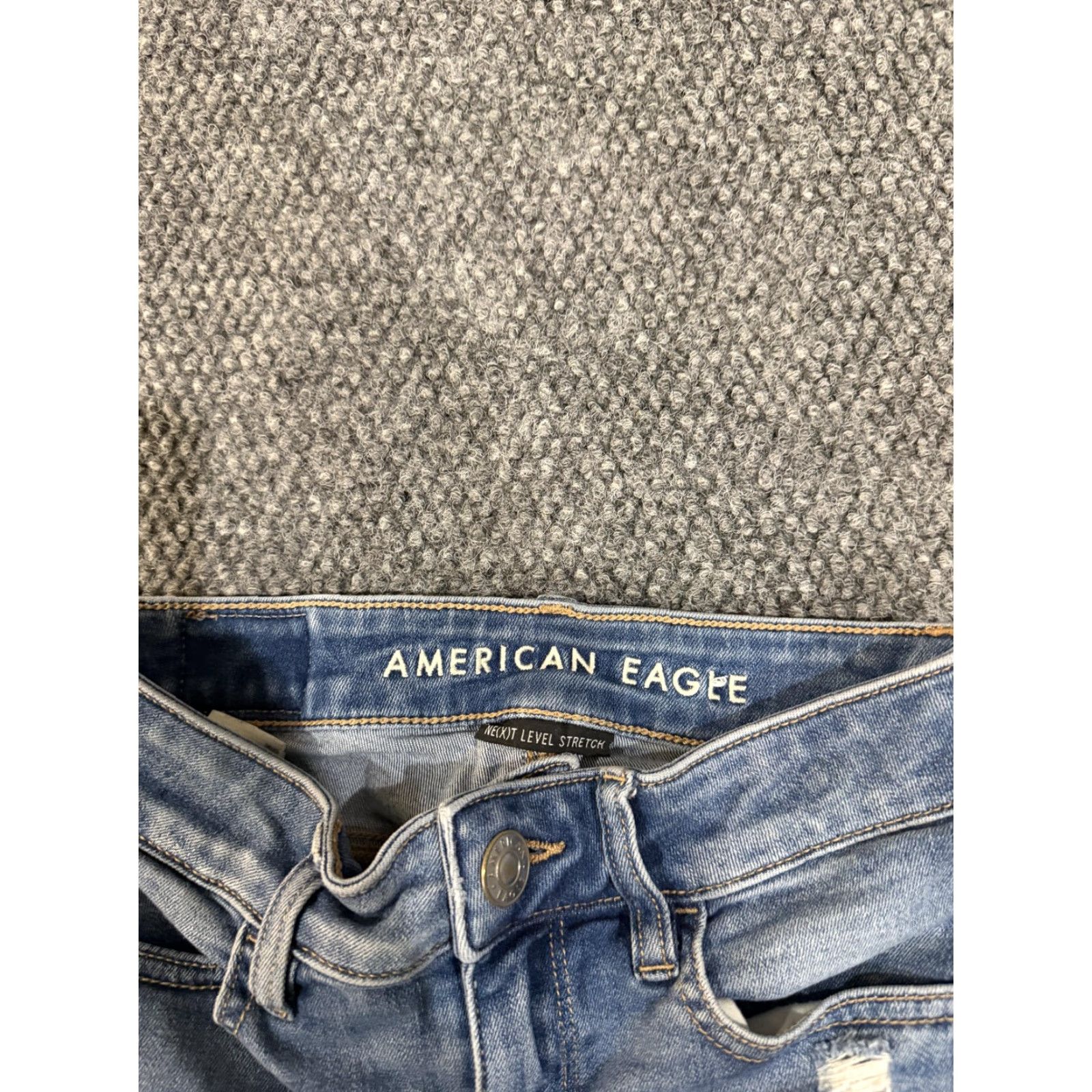 American Eagle Outfitters American Eagle Jeans Womens 00 Short High-Rise Jegging Blue Slim Distressed 5-Pocket Stretch Denim Size 24" / US 00 / IT 34 - 3 Thumbnail
