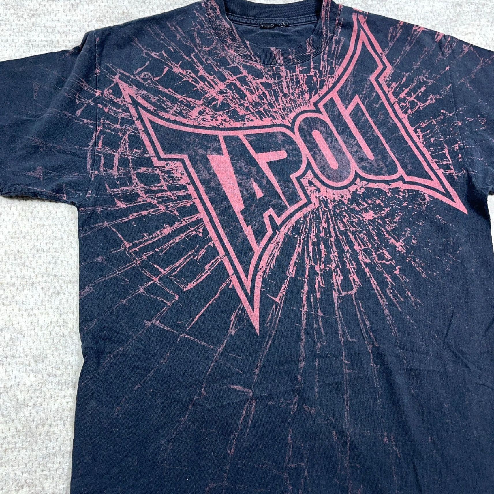 Tapout VINTAGE Tapout Shirt Men L Black AOP Graphic Print Skull USA 90s Punk Gothic Motorcycle All Over Shirt Mens Size US L / EU 52-54 / 3 - 4 Thumbnail