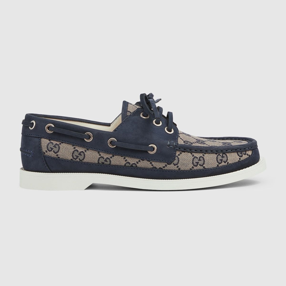 Gucci o1mt1gz0525 Men's Original GG Lace-Up Loafers Beige & Blue Size US 8 / EU 41 - 1 Thumbnail