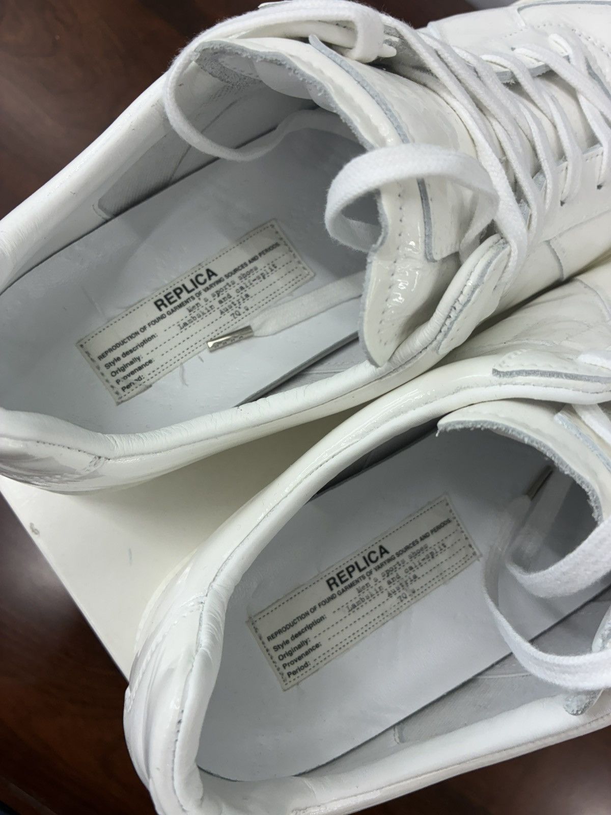 Maison Margiela Maison Margiela White Leather Replica Gats Size US 11 / EU 44 - 3 Thumbnail
