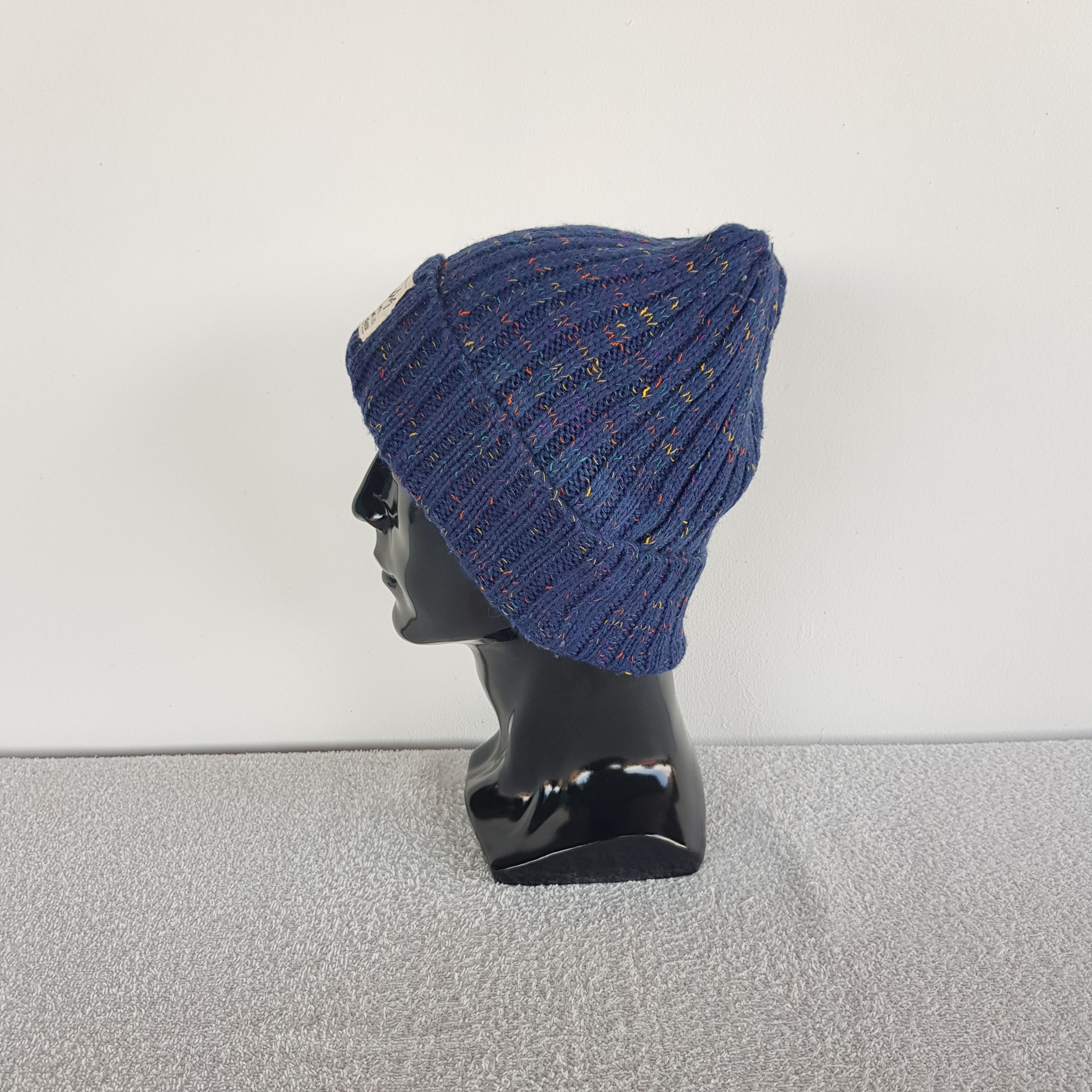 Homespun Knitwear Vintage Japanese Fair Isle Ribbed Knit Beanie Snow Caps Hats Size ONE SIZE - 4 Thumbnail
