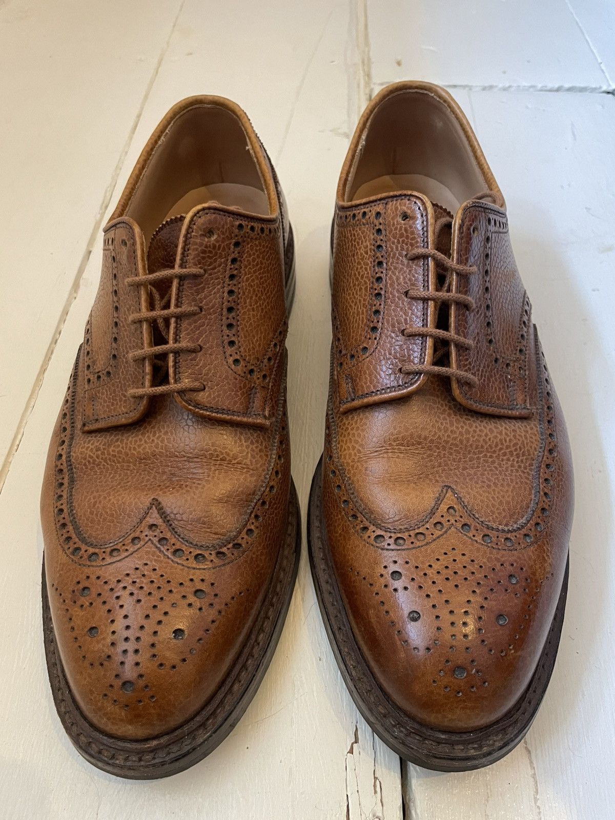 Crockett & Jones Crockett & Jones Pembroke Tan Scotch Grain Derby Shoe UK8.5E Size US 8.5 / EU 41-42 - 1 Thumbnail
