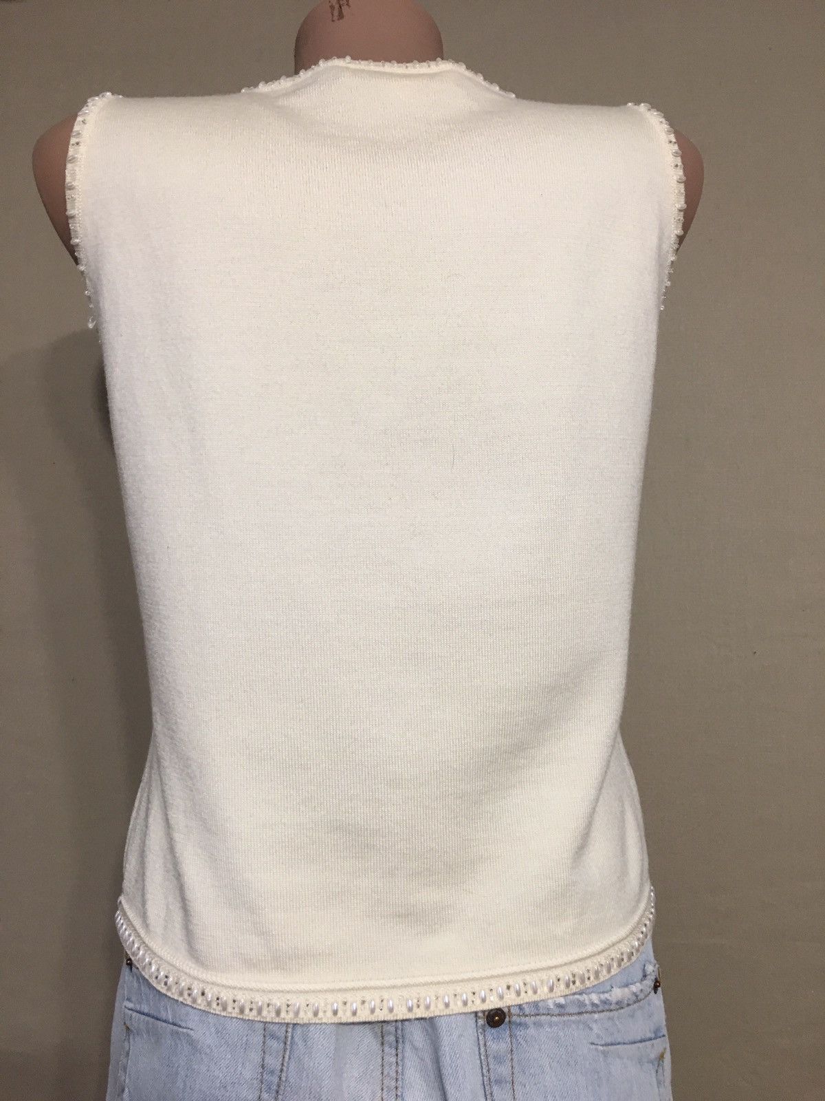 Escada ESCADA Beige Pure Wool Sleeveless Knit Top Size EU 38 Size S / US 4 / IT 40 - 6 Thumbnail