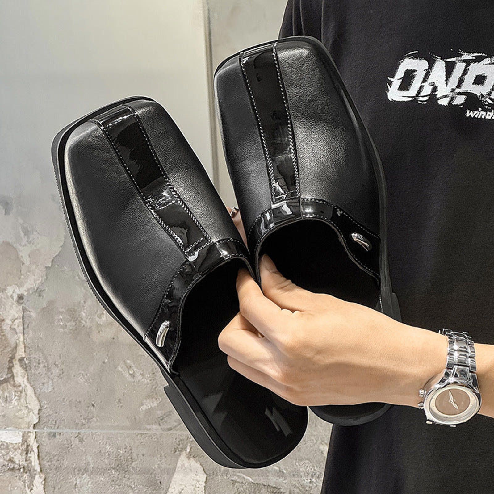 Leather Square-Toe Mule Loafer | Black Premium Size US 8 / EU 41 - 2 Thumbnail