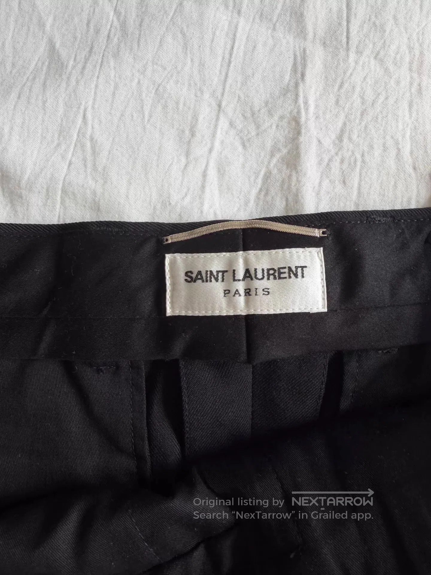 Saint Laurent Paris Black Straight-Leg Tailored Pants Size 34. Size US 34 / EU 50 - 4 Thumbnail