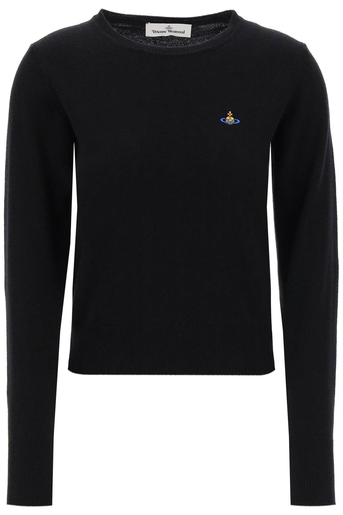 image of Vivienne Westwood Bea Cardigan With Logo Embroidery in Black, Women's (Size XS)