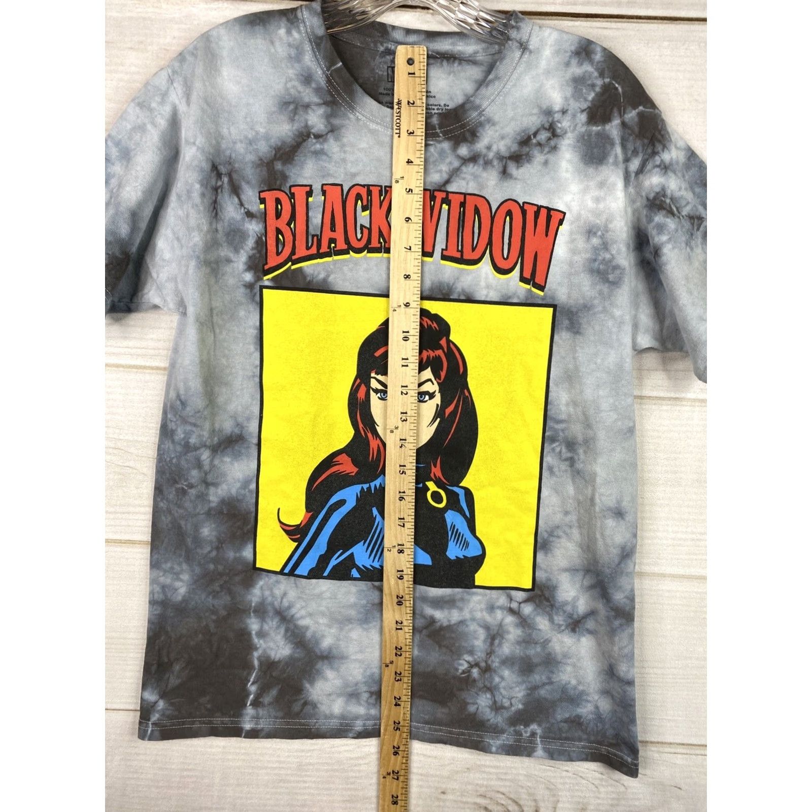 Vintage Marvel Tee Shirt Mens M Tie Dye Gray Black Widow Graphic Short Sleeve Shirt Size US M / EU 48-50 / 2 - 4 Thumbnail