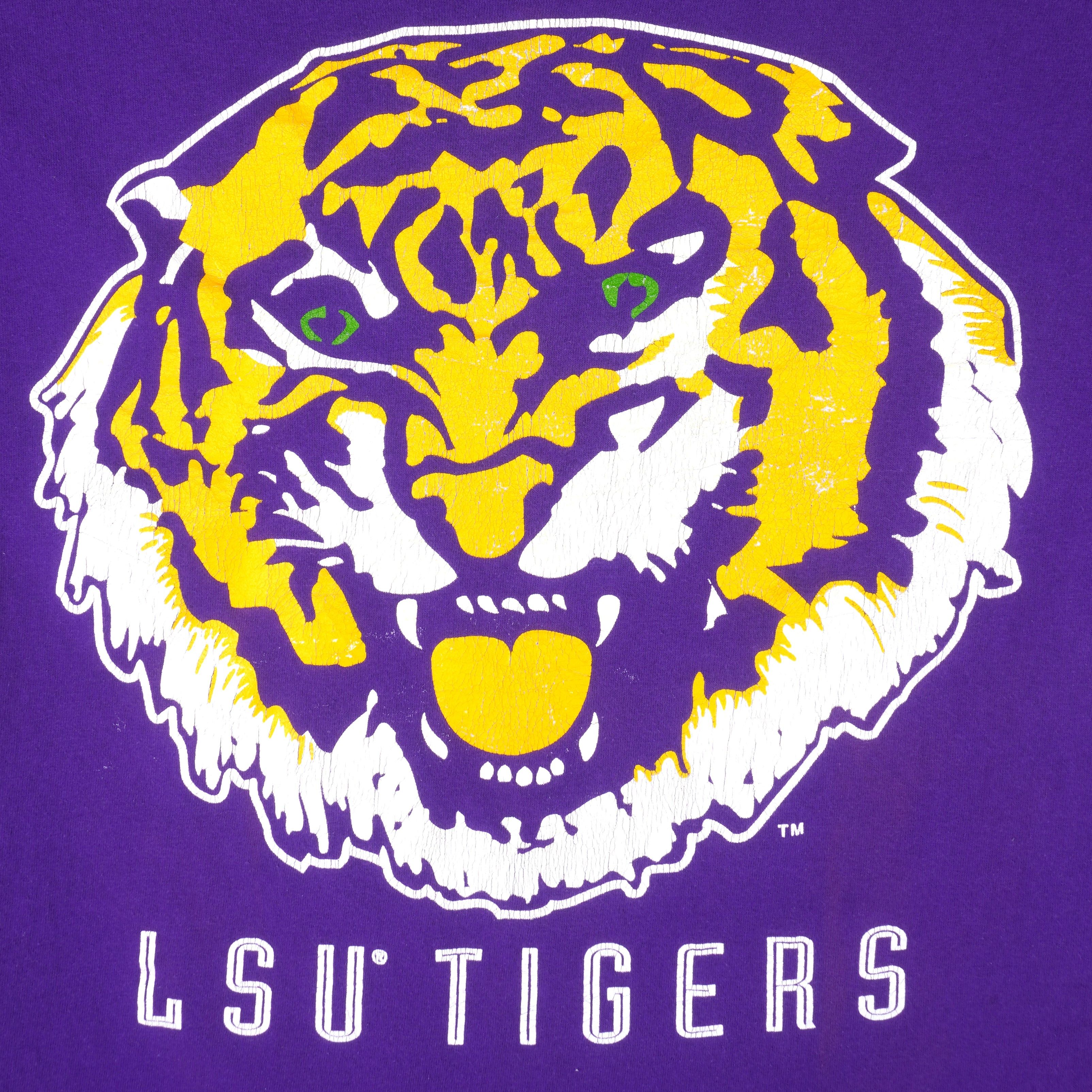 NCAA (Bike) - LSU Tigers Big Logo Sigle Stitch T-Shirt 1990s Size US L / EU 52-54 / 3 - 3 Thumbnail