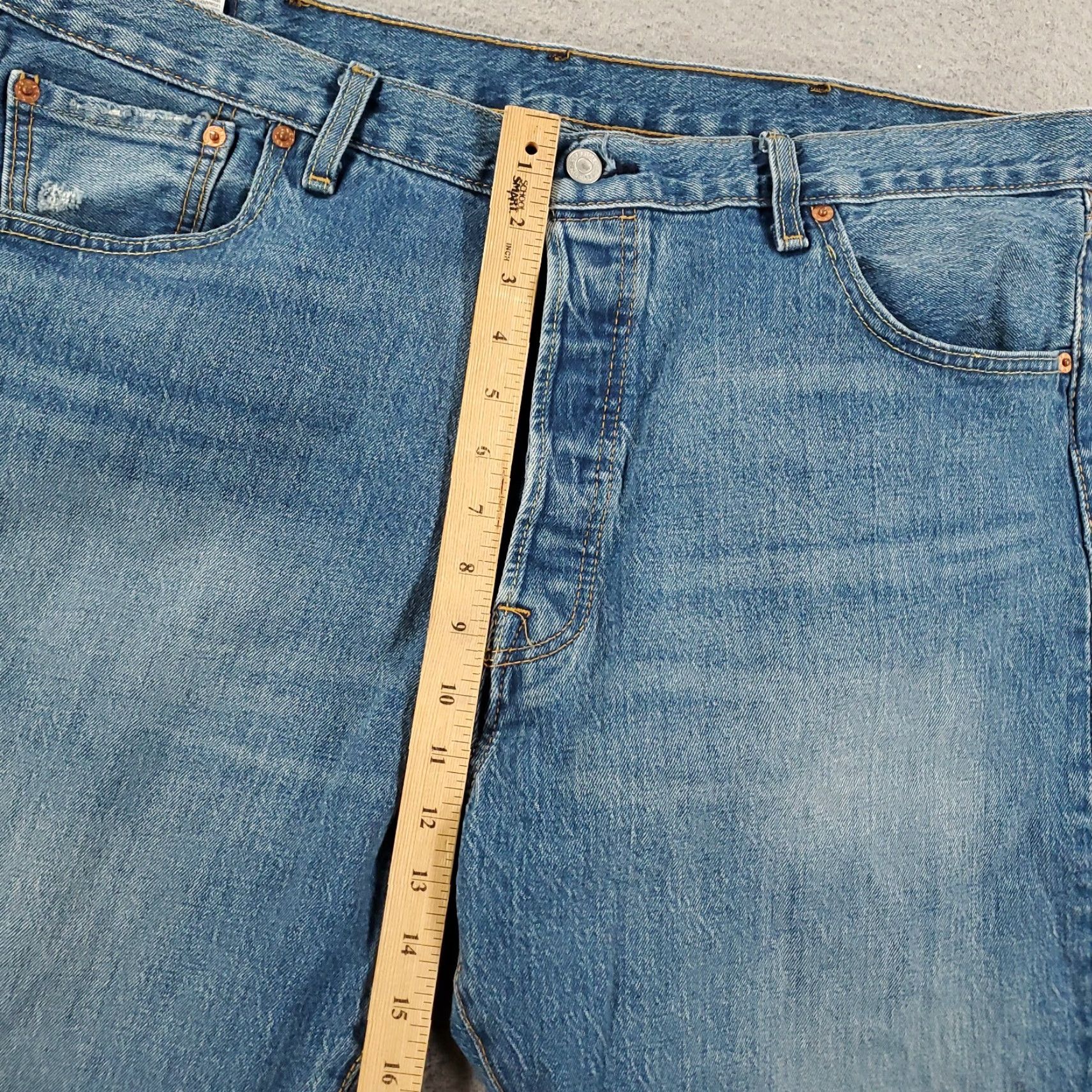 Levi's Levi's 501 Jeans Mens 40x32 Button Fly Distressed Stretch Denim Straight Leg 93 40 32 Bag? Size US 40 / EU 56 - 4 Thumbnail
