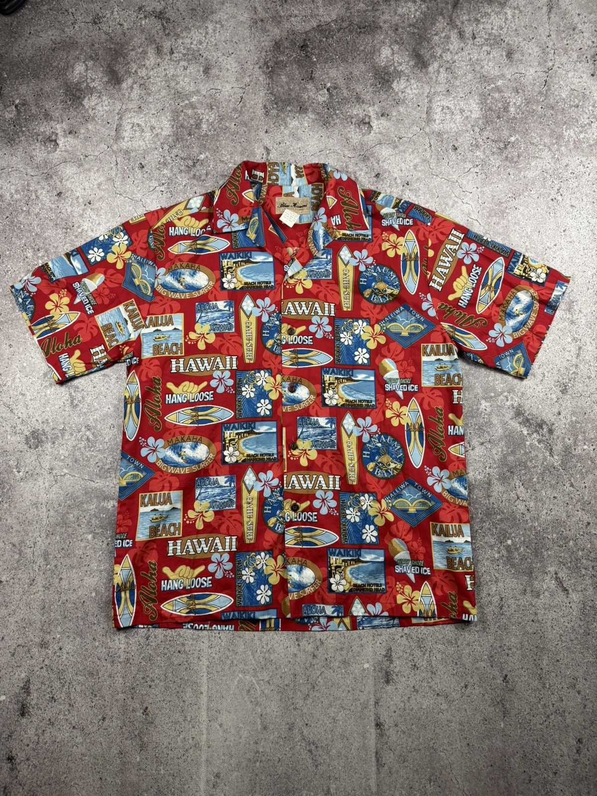 Vintage Vintage Blue Hawaii Aloha Shirt Hawaiian Islands Woody Wagon Size US L / EU 52-54 / 3 - 1 Thumbnail