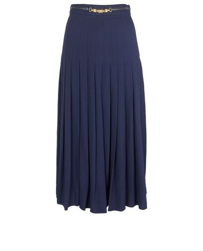 Celine o1y0725 Midi Skirt in Navy Blue Size 28" / US 6 / IT 42 - 1 Thumbnail
